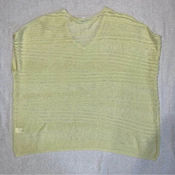 Pure Jill woven see-through linen blend yellow /green top L. - Picture 6 of 7